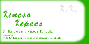 kincso kepecs business card